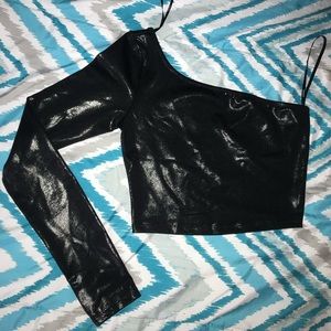 Forever 21 leather long sleeve/sleeveless shirt